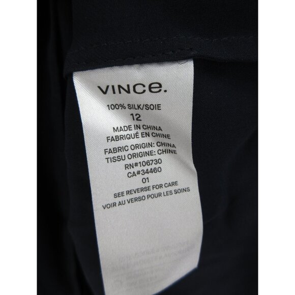 Vince Top 12 Silk Blouse Pullover Career Office Breathable Hi Low - Picture 9 of 10